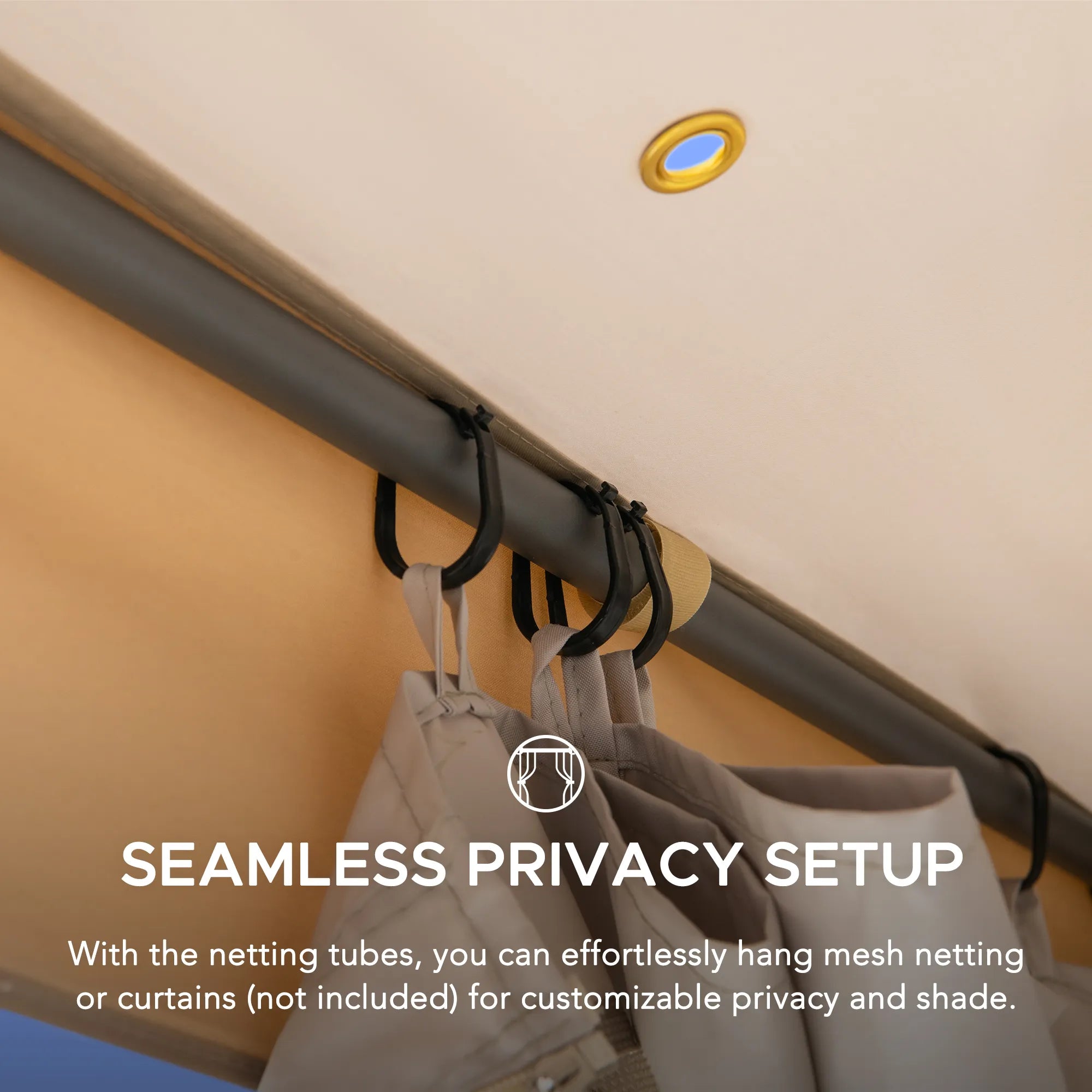 SUNJOY 10x10 Soft Top Gazebo with Mosquito Netting - Gray & Khaki