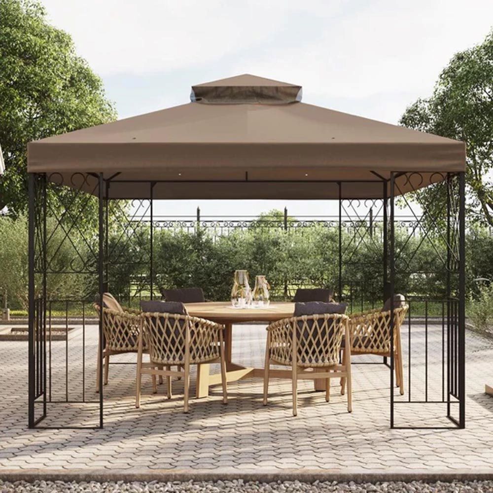 SUNJOY 10x12 Steel Backyard Gazebo with Ceiling Hook.