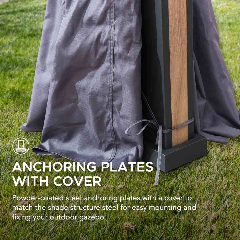SUNJOY 11x13 Soft Top Gazebo with Netting and Curtain