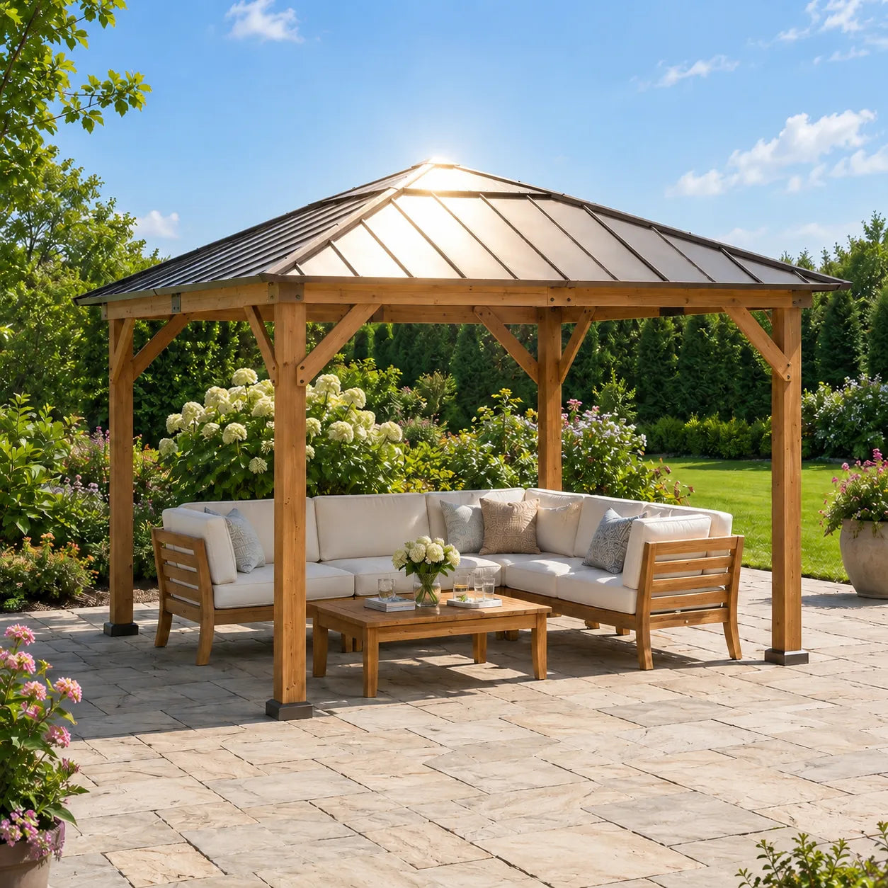 Antrim Skylight Cedar Gazebo, 11x11