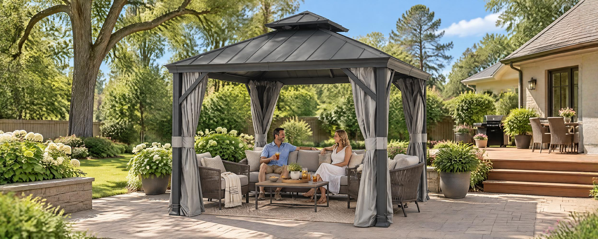 Sunjoy 10x10 compact gazebo