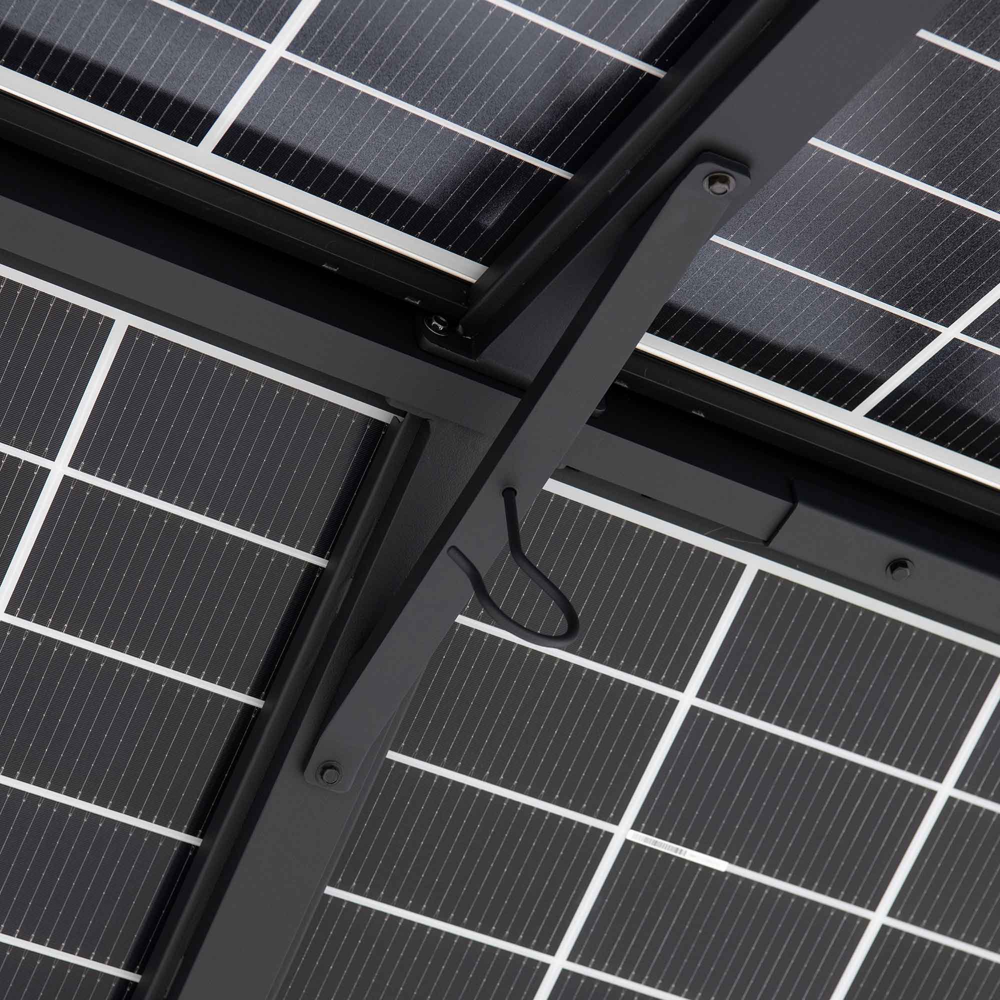 SUNJOY 10.5 ft. x 14.5 ft Steel Solar Carport with Energy Storage Module.