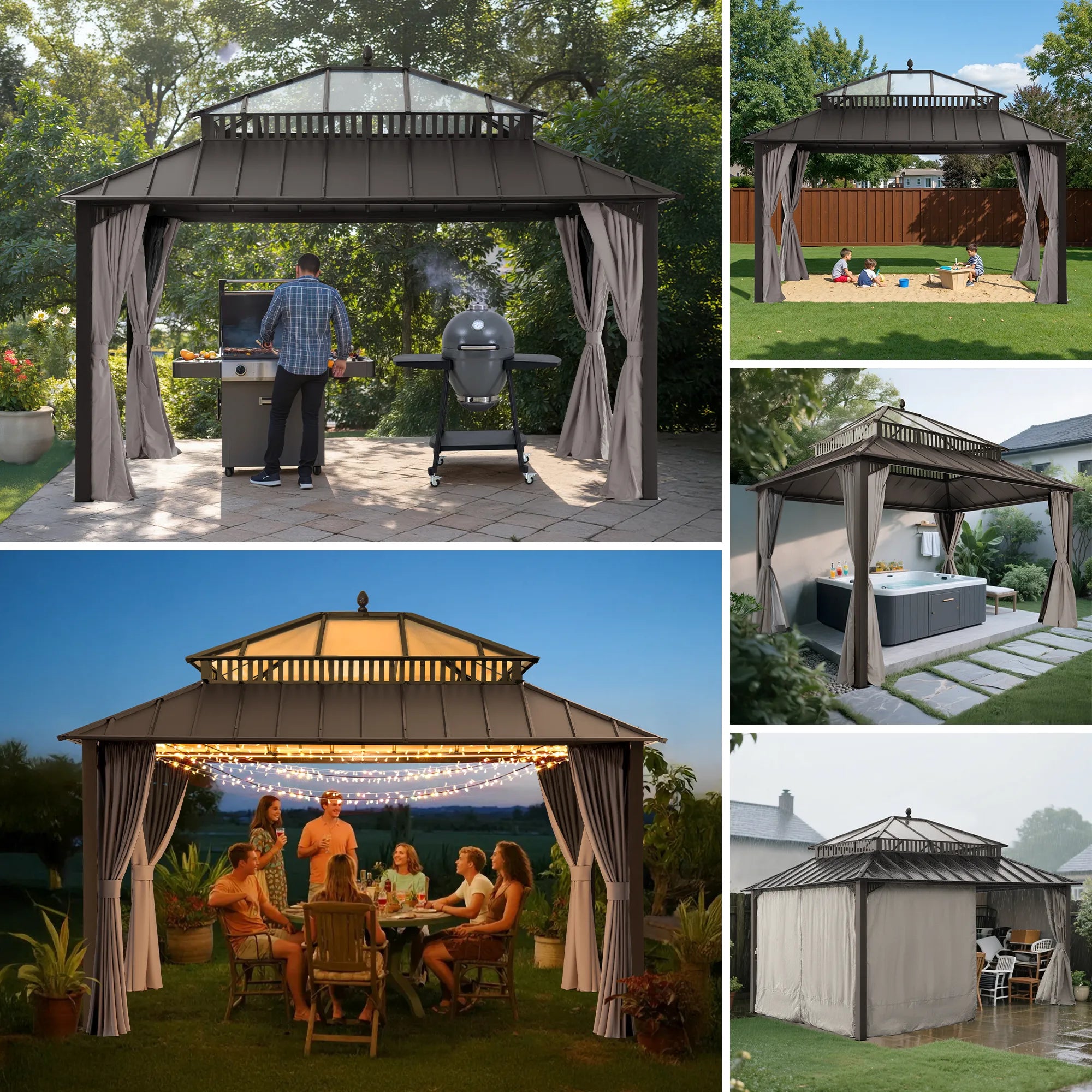 Kingston Horizon PC-Vent Gazebo - Brown, 12x14