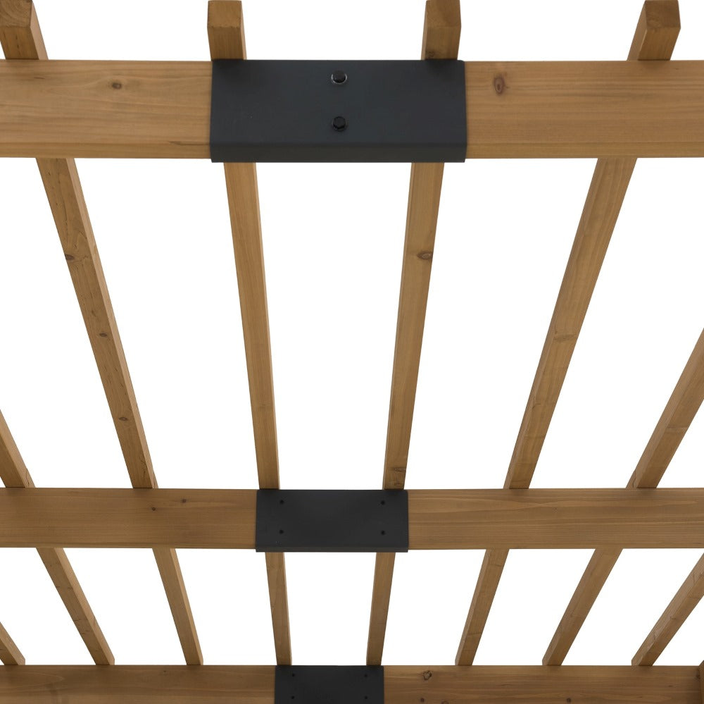 SUNJOY 10x10 Wooden Pergola with Privacy Screen & Hanging Planters