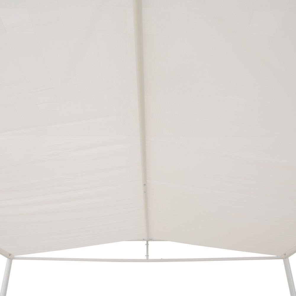 SUNJOY 10x10 DarkefordΒ Metal Pergola with White Sling Fabric Canopy