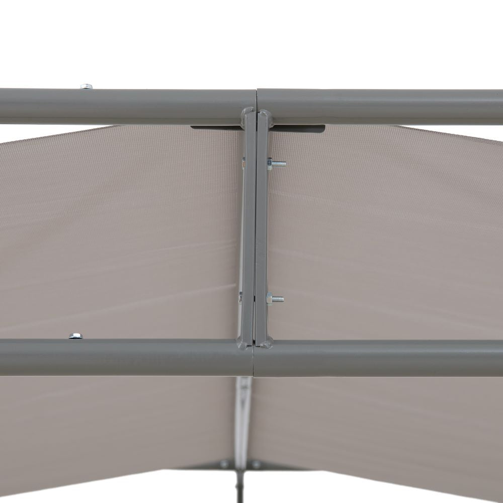 SUNJOY 10x10 DarkefordΒ Metal Pergola with Grey Sling Fabric Canopy