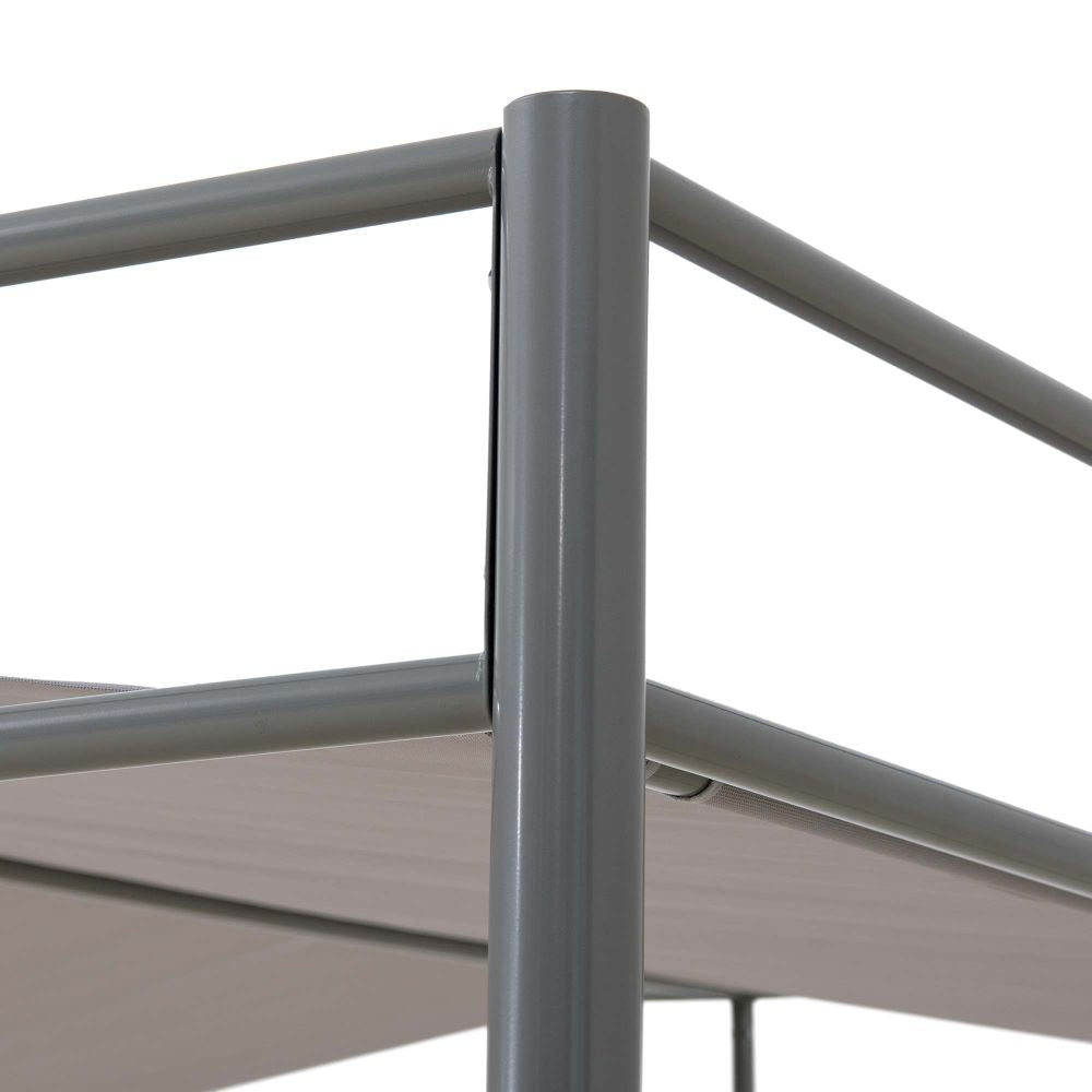 SUNJOY 10x10 DarkefordΒ Metal Pergola with Grey Sling Fabric Canopy