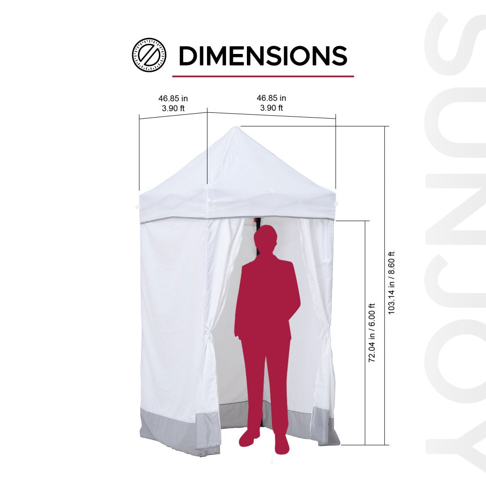 SUNJOY 4x4 Pop-Up Canopy Tent, Outdoor Tool-Free Pop-Up Gazebo with Sidewalls - Gray