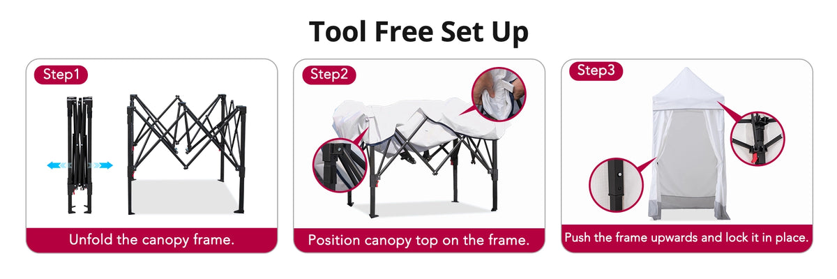 SUNJOY 4x4 Pop-Up Canopy Tent, Outdoor Tool-Free Pop-Up Gazebo with Sidewalls - Gray