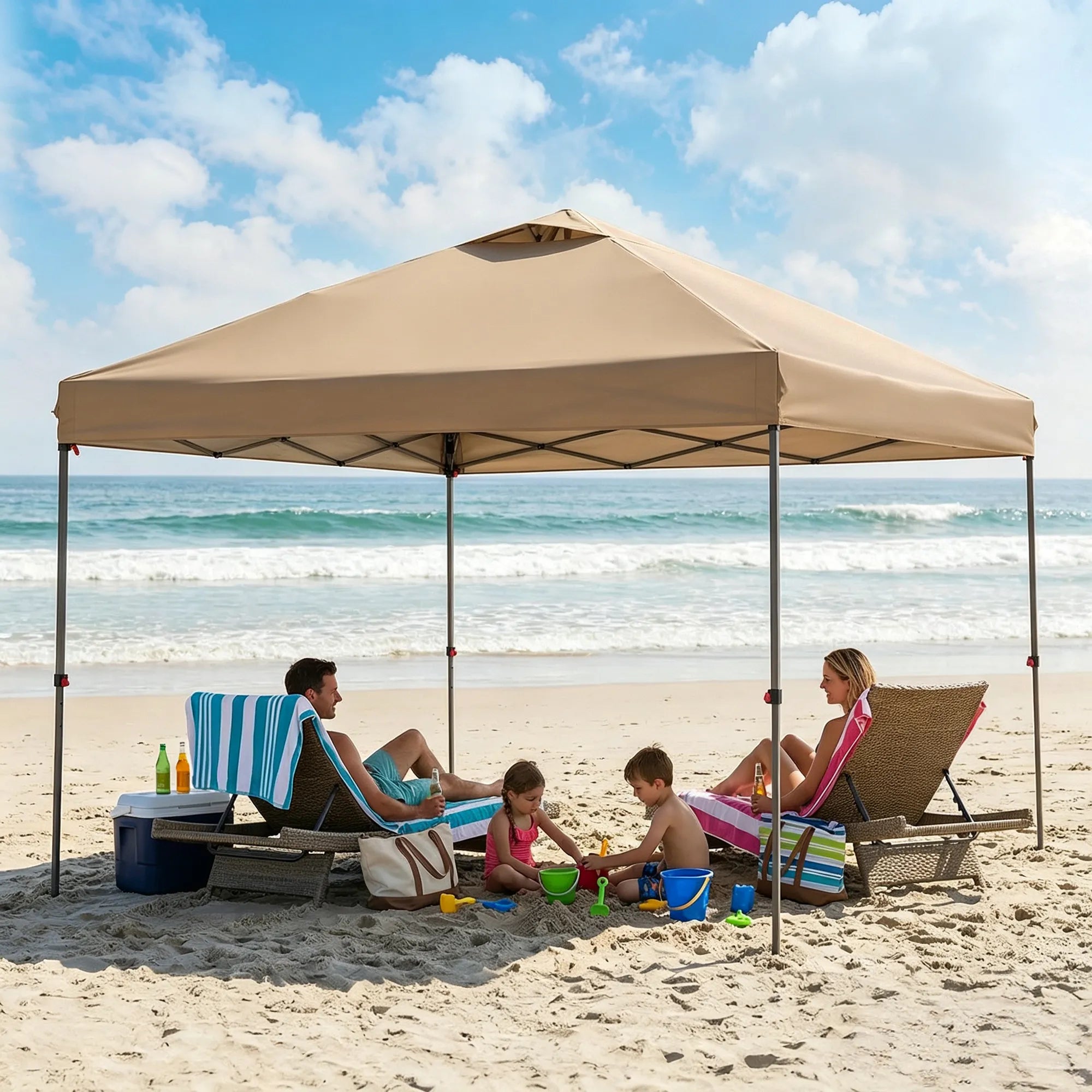 Solis Glow Instant Gazebo, 10×10 - Desert Taupe