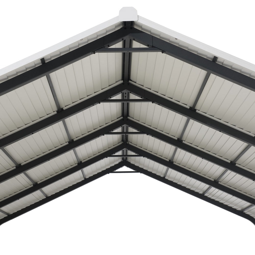 SUNJOY 12x20 Heavy Duty Metal Carport Gazebo with Ceiling Hook