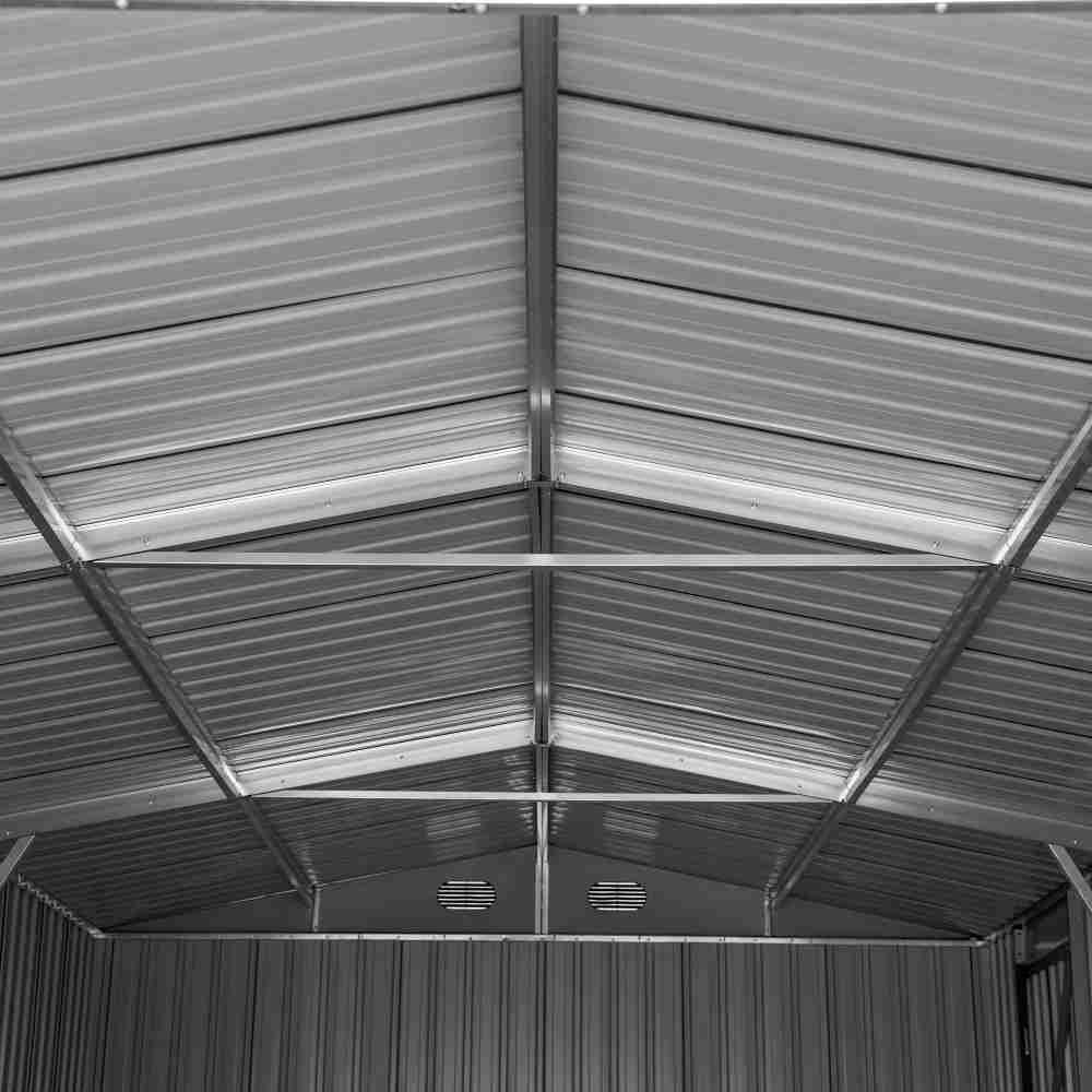SUNJOY 10x20 Storage Shed Kits with Lockable Doors and Vents - Light Grey
