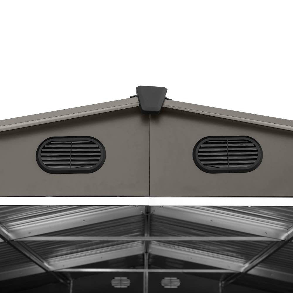 SUNJOY 10x20 Storage Shed Kits with Lockable Doors and Vents - Light Grey