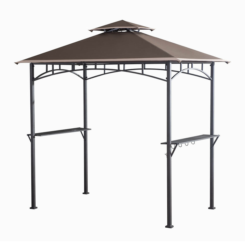 SUNJOY Light Brown+Khaki Replacement Canopy For Grill Gazebo With Led Lights (5X8 Ft) L-GG001PST-H Sold At Menards.