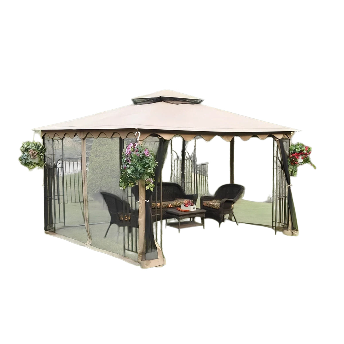 Khaki Replacement Canopy For Regency Gazebo (10X12 Ft) L-GZ043PST-3 Sold At OSJ