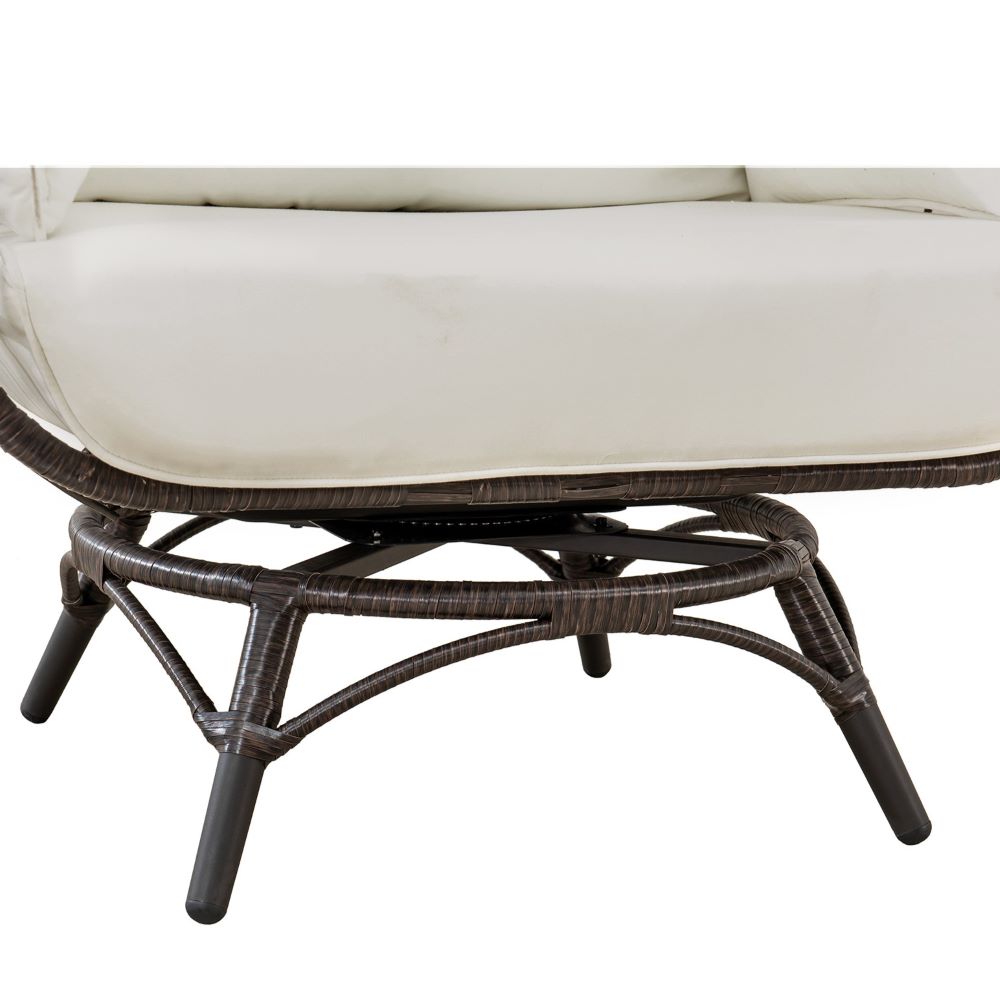 SUNJOY Metal Frame Swivel Egg Cuddle Chair with Cushions