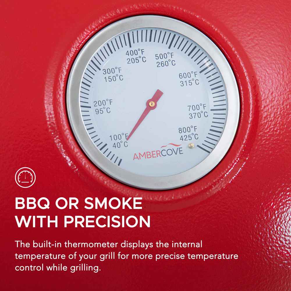 SUNJOY 20 Inch Charcoal Grill, Kamado Grill with Pizza Stone, Ultimate Egg BBQ Grill and Smoker with Wheels.