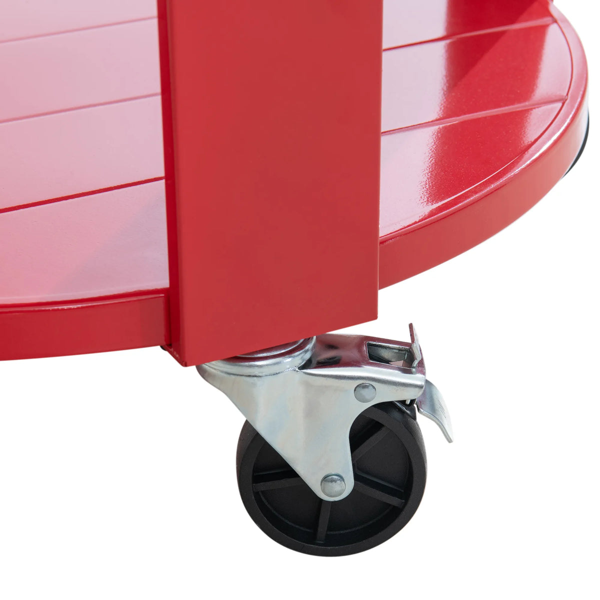 SUNJOY 60 Quart Patio Rooling Cooler Cart with Bottle Opener, Shelf and Lockable Wheels - Red