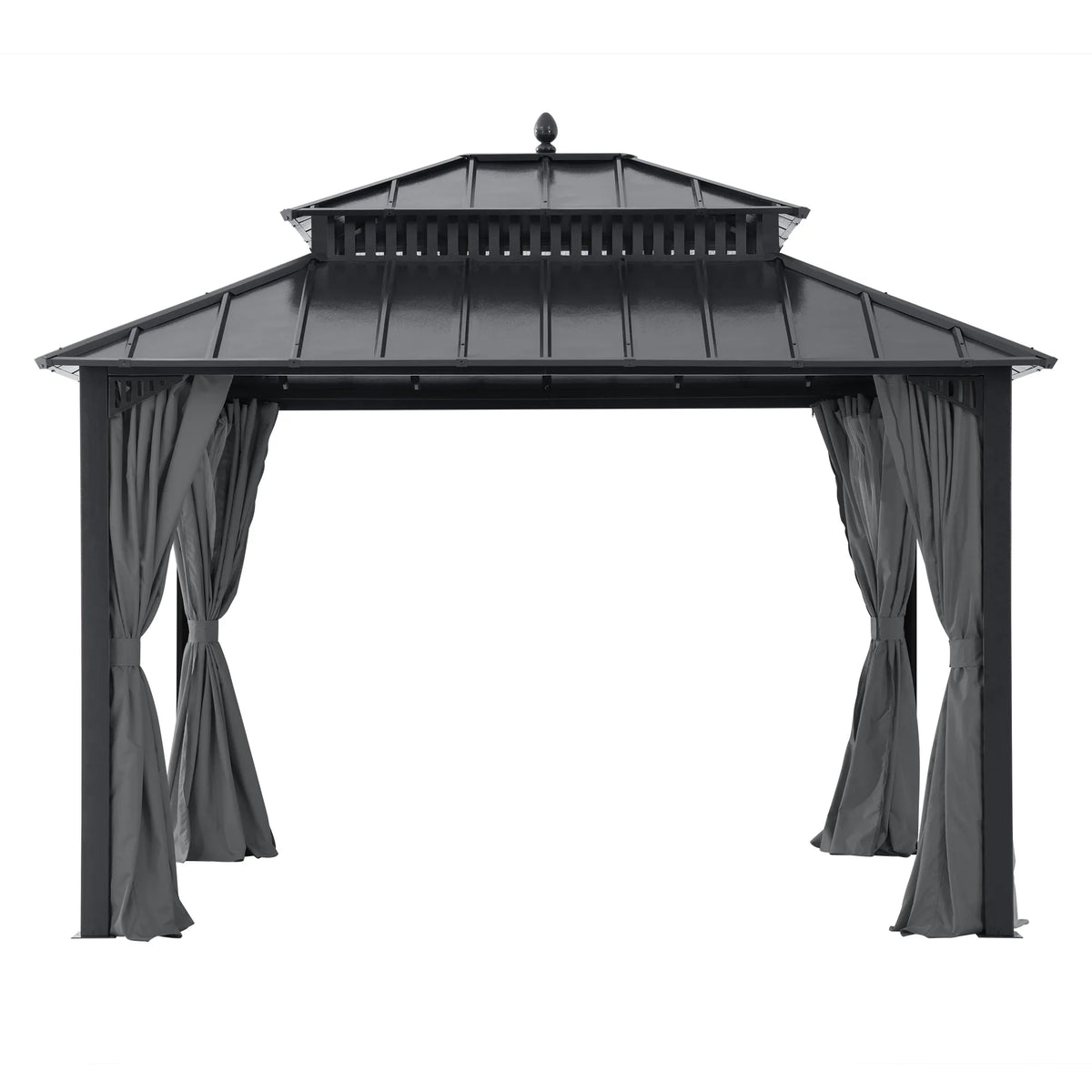 Kingston Aluminum Gazebo - Slate Gray, 12x10