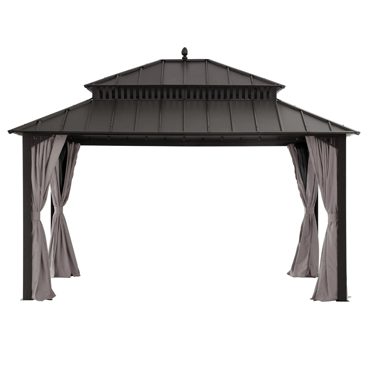 Kingston Aluminum Gazebo - Espresso Brown, 12x14