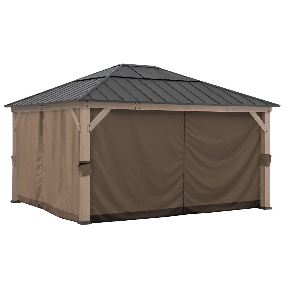 Replacement Curtains for 13 ft. Γ 15 ft. Wood-Framed Gazebos - Brown