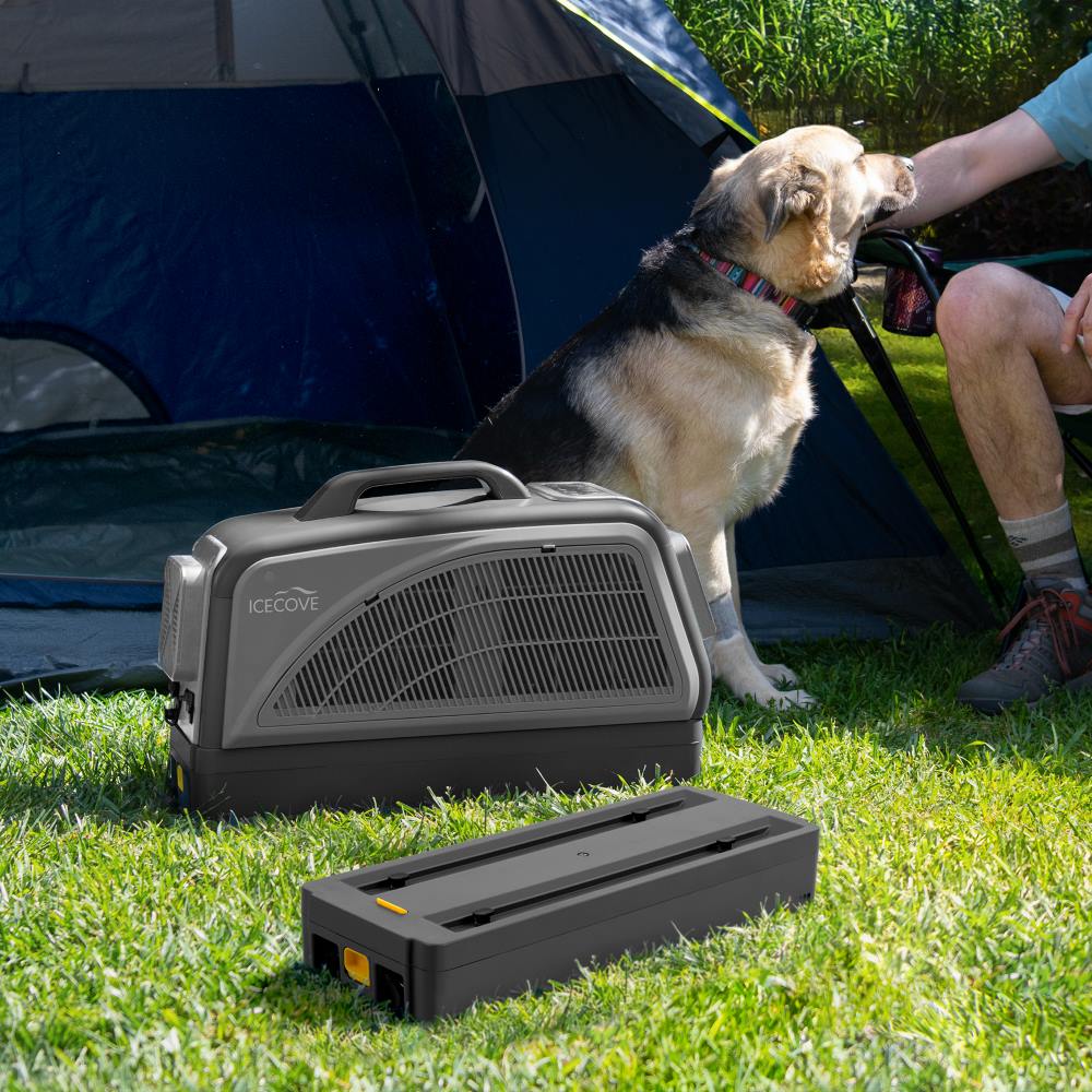 IceCove Dual Power Bank Portable Tent Air Conditioner - Gray