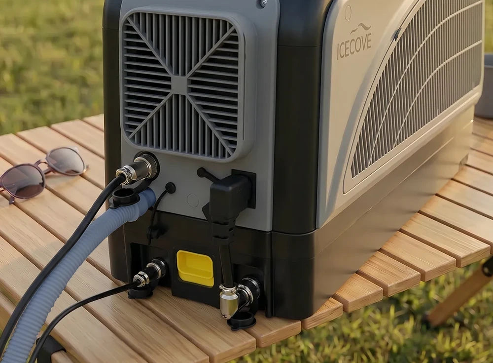 SUNJOY IceCove Portable Air Conditioner with Power Bank and Solar Panel for Outdoor Tents and Indoors - Gray