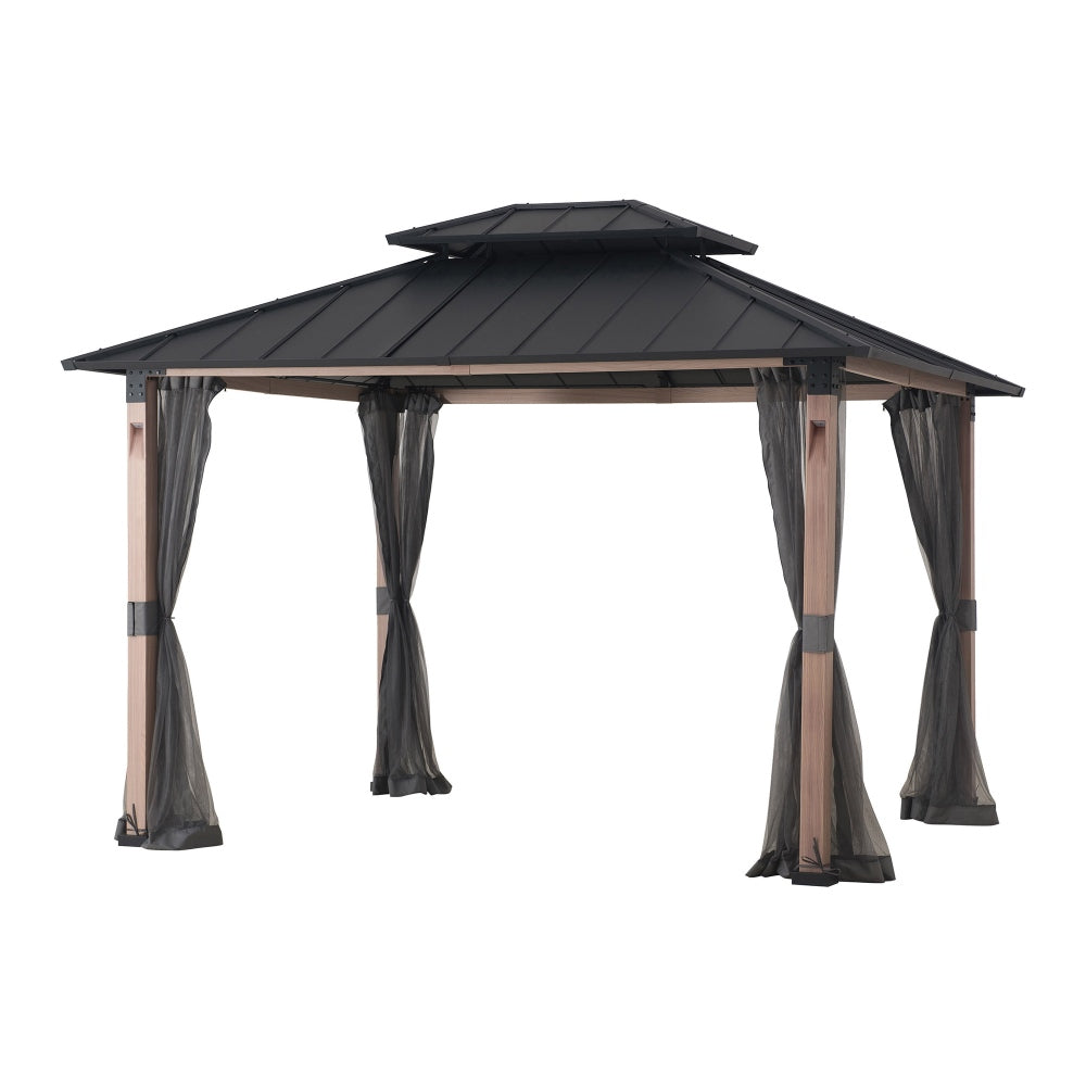 SUNJOY Gray Replacement Mosquito Netting For Hampton Bay Winfield Hardtop Gazebo (10X12 Ft) A102023920.