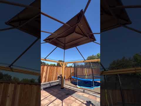 SUNJOY 13x15 Wooden Backyard Gazebo with Ceiling Hook Assembly