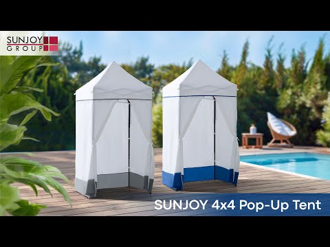 SUNJOY 4x4 Pop-Up Canopy Tent, Outdoor Tool-Free Pop-Up Gazebo with Sidewalls