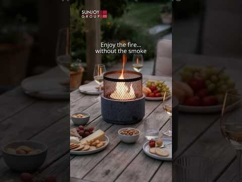 SUNJOY Smokeless Tabletop Fire Pit with Stainless Steel Burner and Two Adjustable Flames