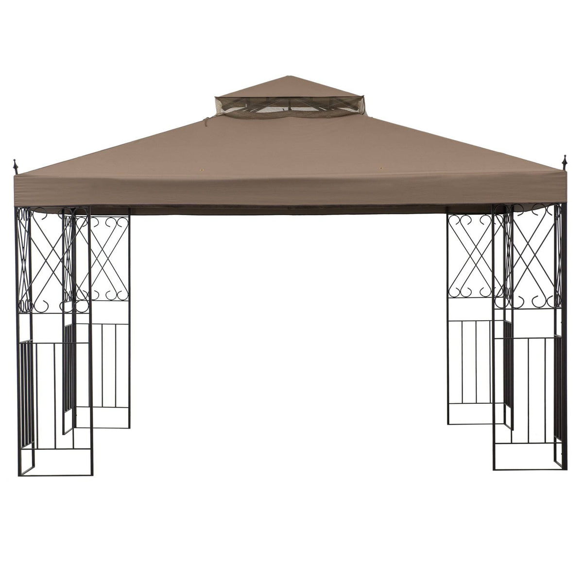 SUNJOY 10x12 Steel Backyard Gazebo with Ceiling Hook.