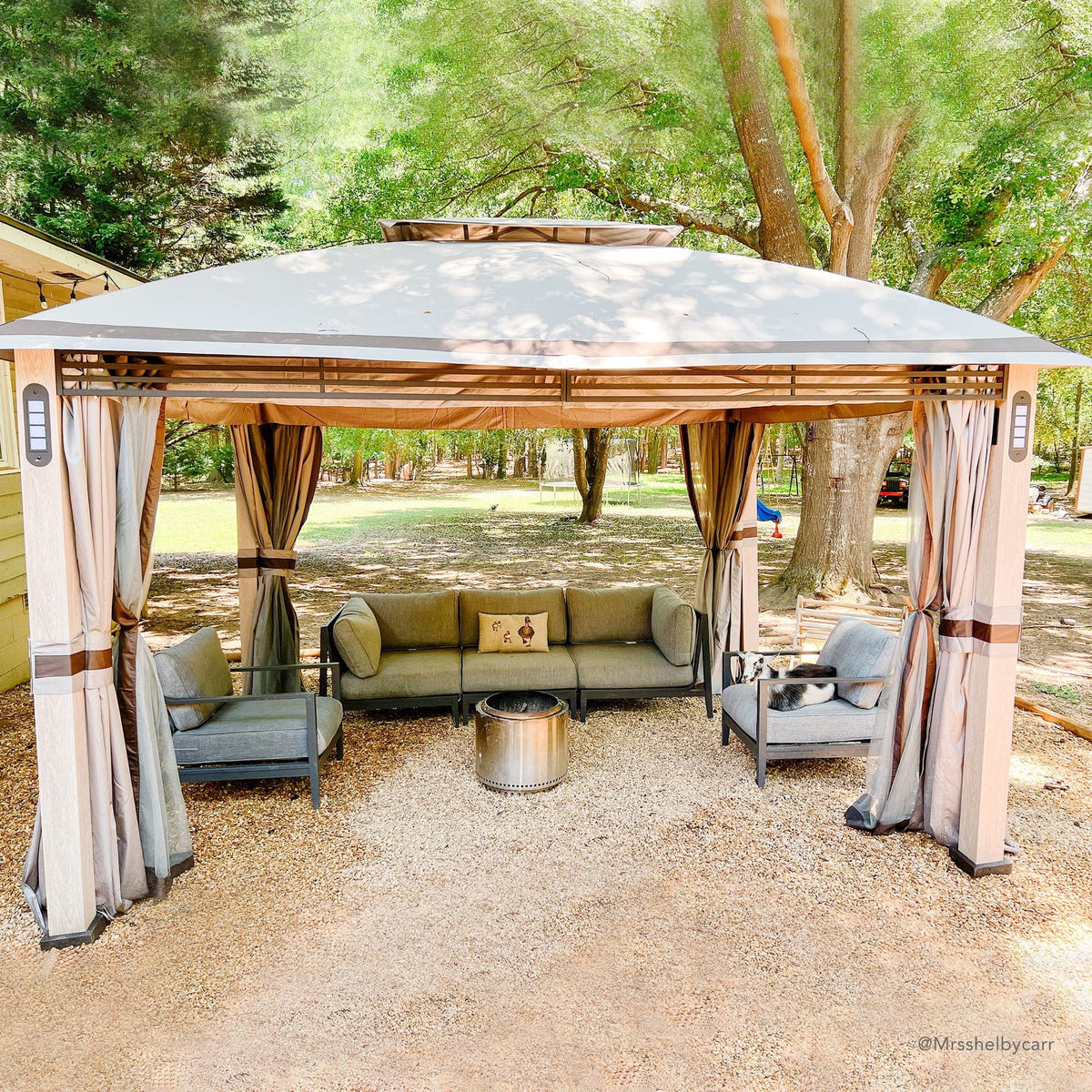 SUNJOY 11x13 Backyard Gazebo with LED Light, Bluetooth Speaker and Hook.