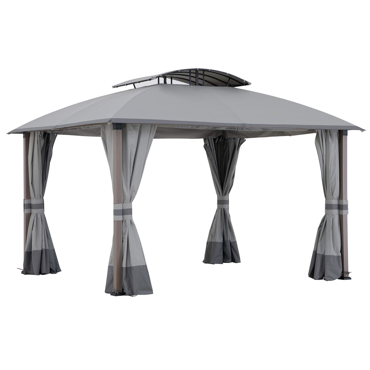 SUNJOY 11x13 Outdoor Canopy Gazebo Kit with Netting and Curtain.