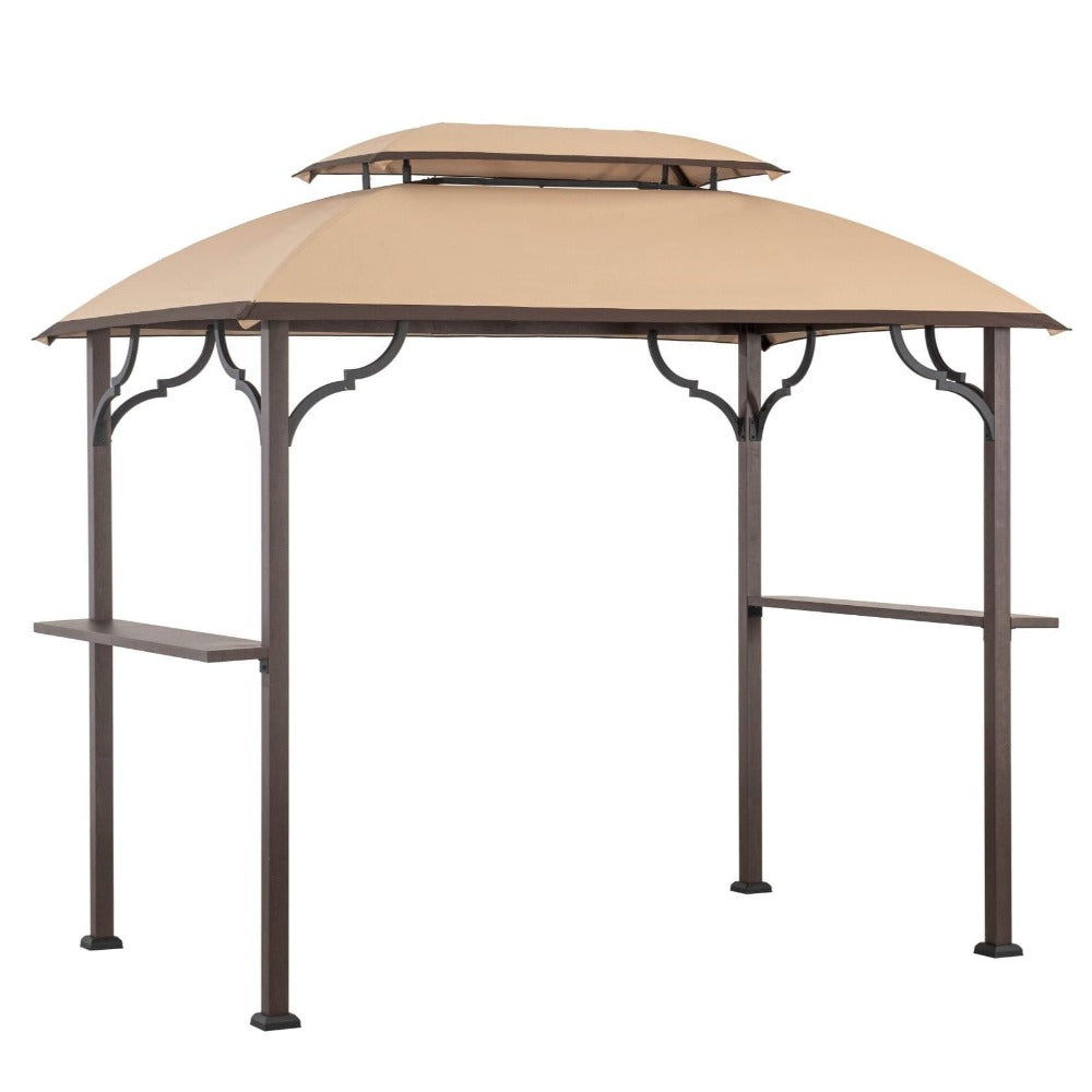 SUNJOY Sesame+Dark Brown Replacement Canopy For Greenvail Domed Top Grill Gazebo (8X5 Ft) A103001900 Sold At BJβS.