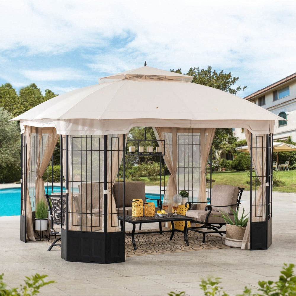 SUNJOY Beige Replacement Canopy For Bethany Gazebo (11X13 Ft) A101012500 Sold At SunNest.