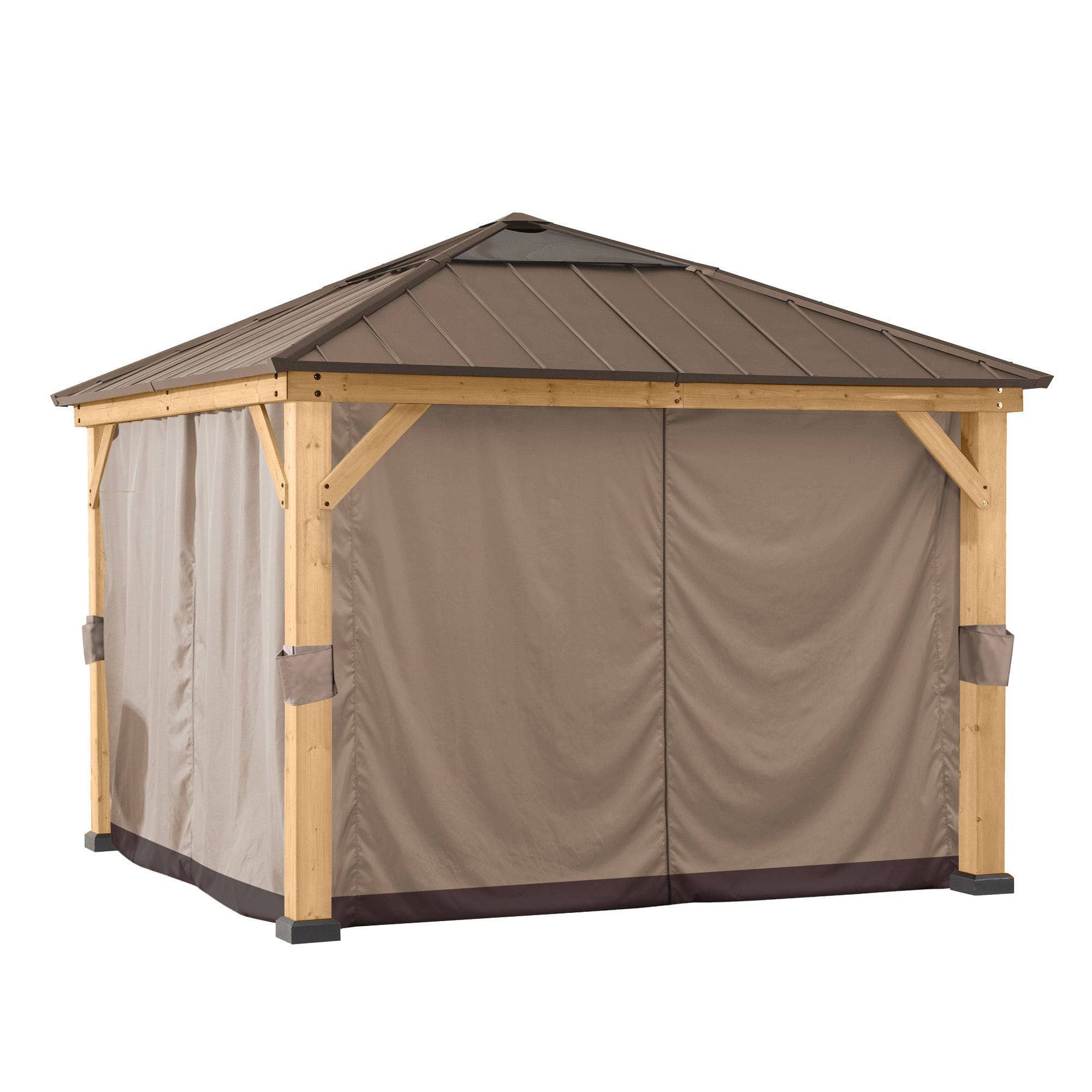 SUNJOY Replacement Curtains for 9 ft. Γ 9 ft. Wood-Framed Gazebos.