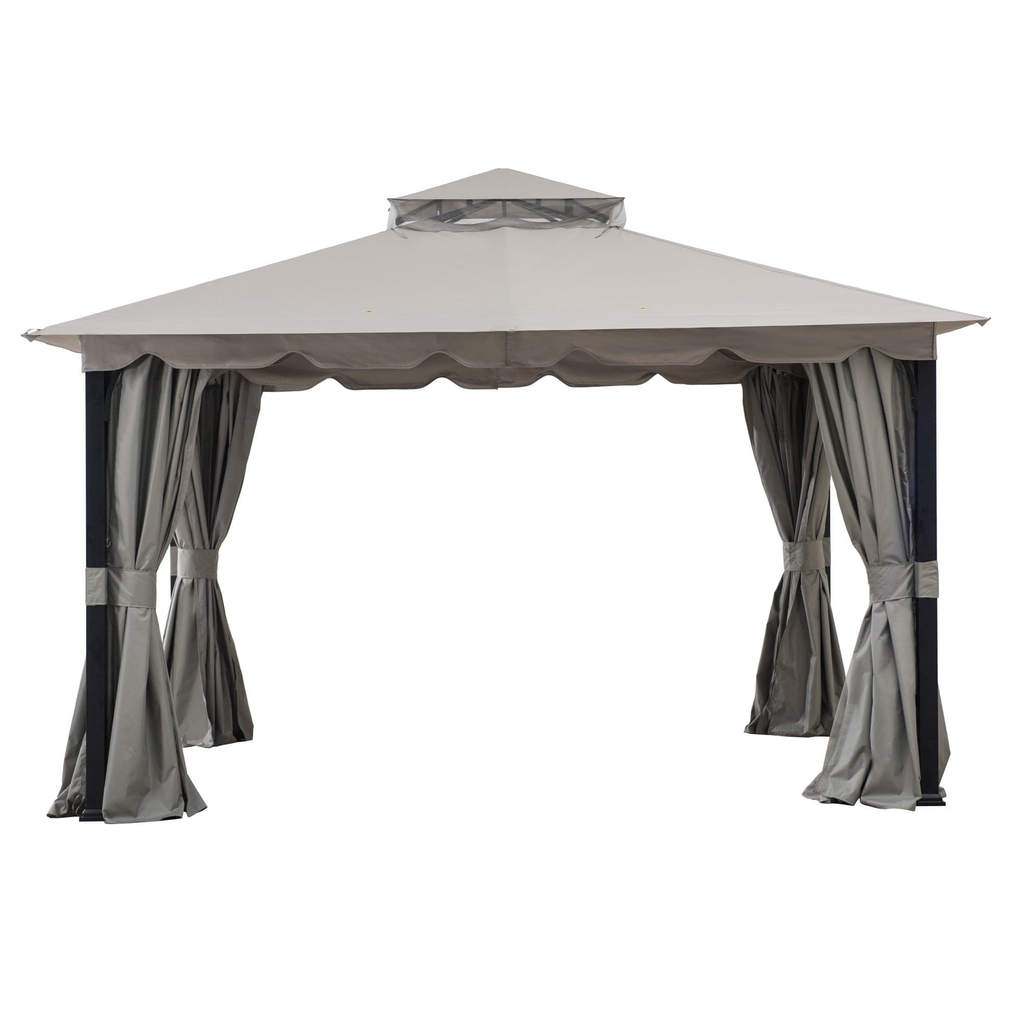 SUNJOY Light Grey Replacement Curtain For Overhangs bain Gazebo (11X13 Ft) A101011410/A101011400 Sold At SunNest.