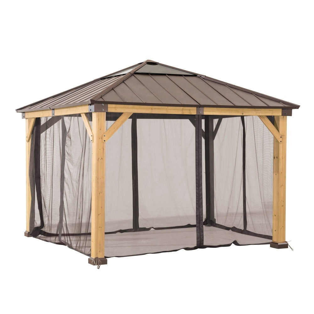 SUNJOY Replacement Mosquito Netting for 11 ft. Γ11 ft. Wood-Framed Gazebos.