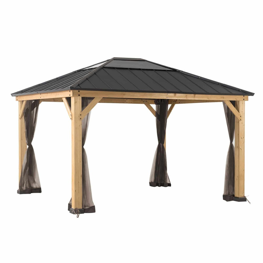 SUNJOY Replacement Mosquito Netting for 11 ft. Γ13 ft. Wood-Framed Gazebos.