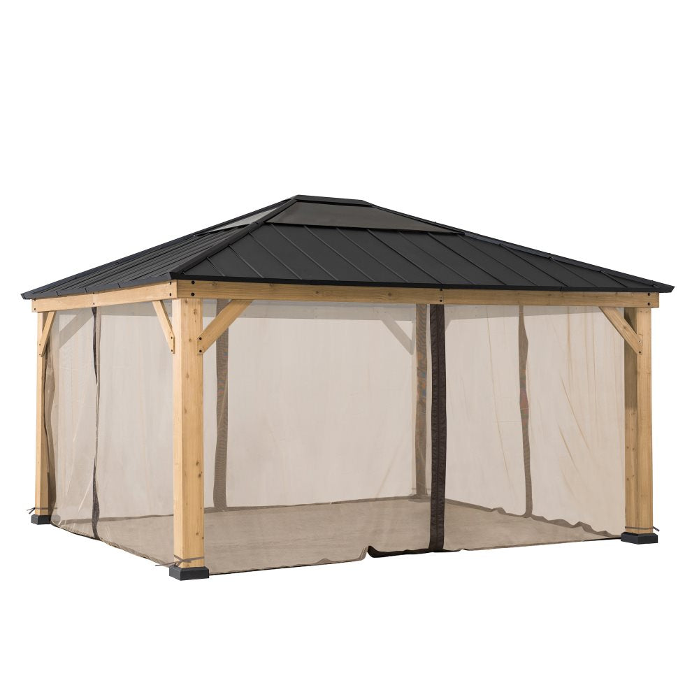 SUNJOY Replacement Mosquito Netting for 13 ft. Γ 15 ft. Wood-Framed Gazebos.