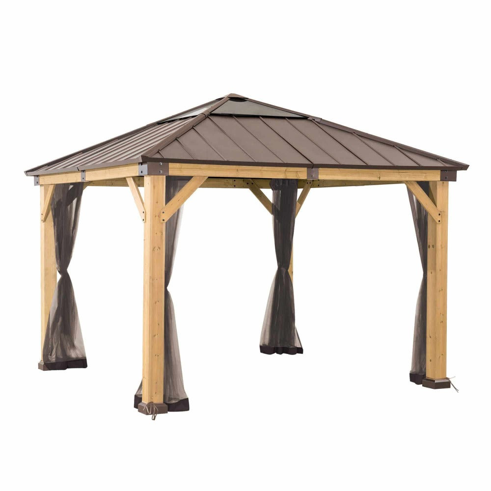SUNJOY Replacement Mosquito Netting for 9 ft. Γ 9 ft. Wood-Framed Gazebos.