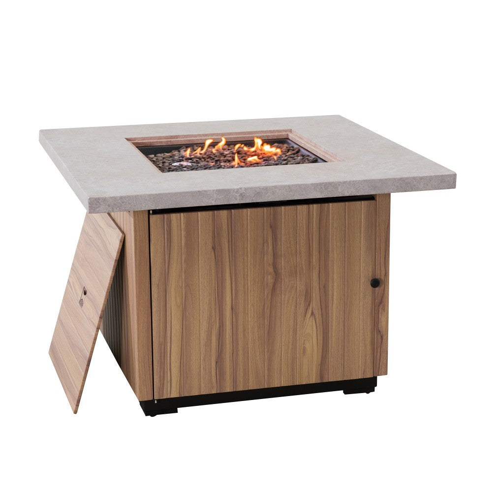 SUNJOY 38 Inch Outdoor Patio Propane Firepit Table with Lava Rocks.