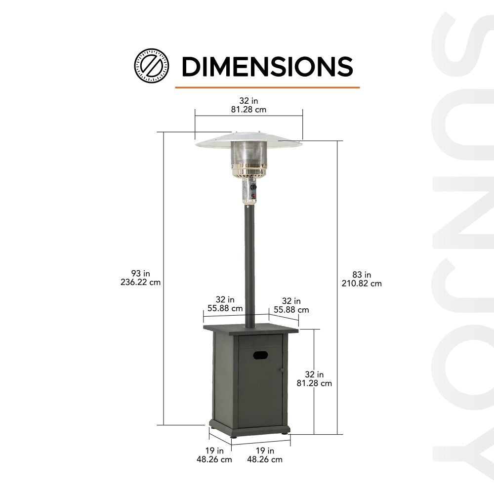 SUNJOY 40,000 BTU Outdoor Patio Propane Heater with Table Top.
