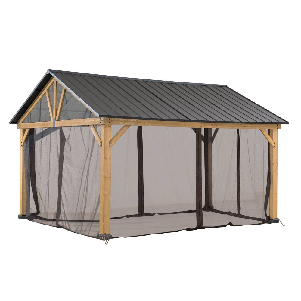 SUNJOY Replacement Mosquito Netting for 11 ft. Γ13 ft. Wood-Framed Gable Roof Gazebos (W/Netting Tube).