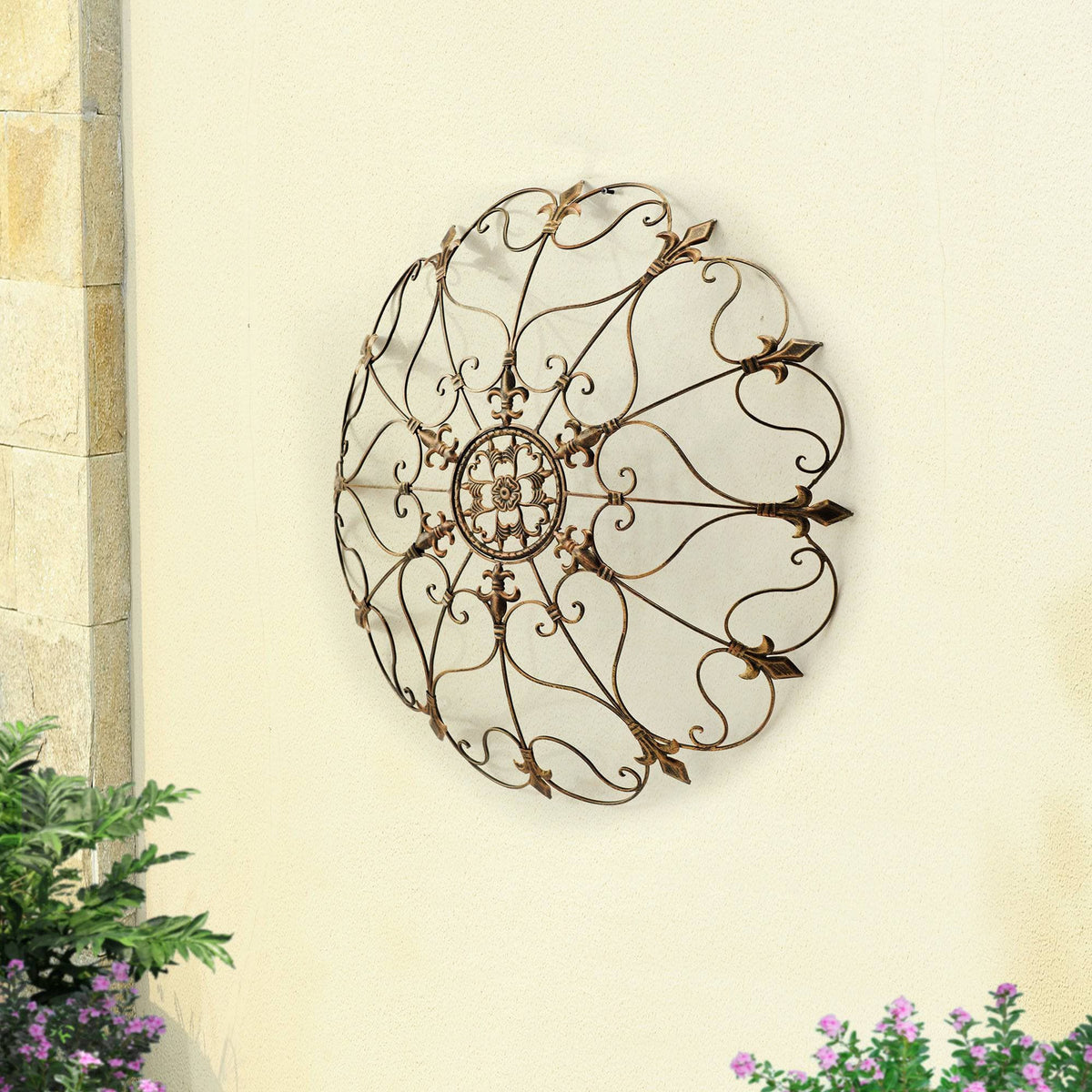 SUNJOY Gold Fleur-De-Lis Wall Decor.