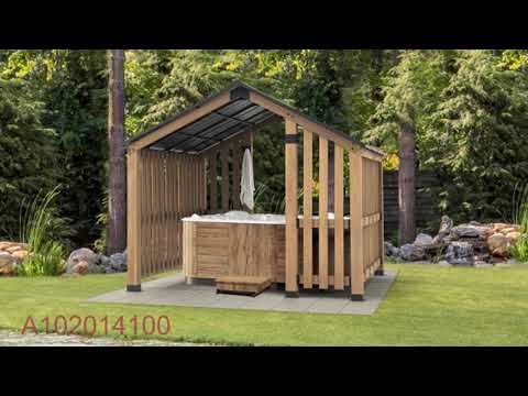 SUNJOY 11x11 Hardtop Hot Tub Gazebo with Privacy Screen and Hooks.