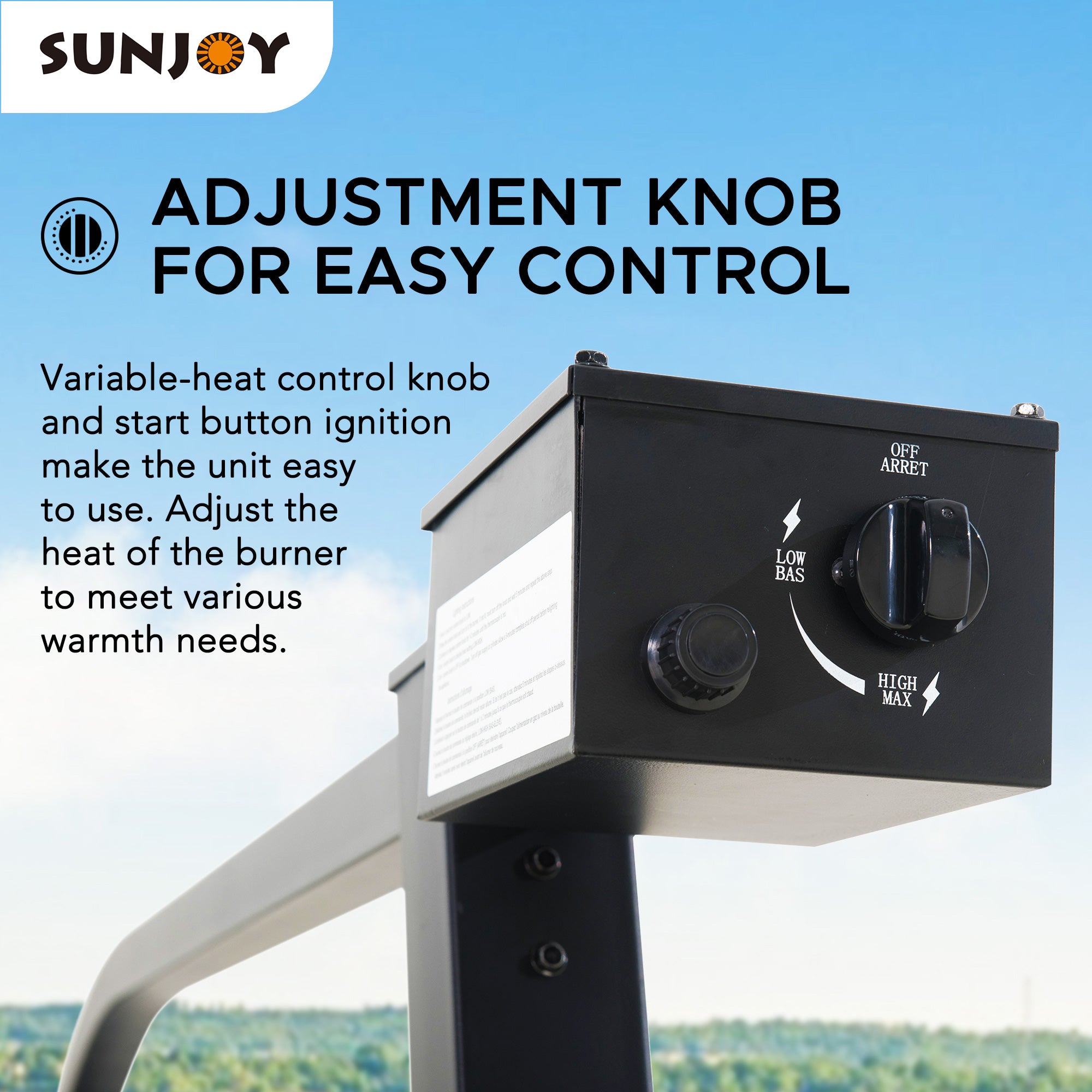 SUNJOY 45,000 BTU Portable Offset Propane Gas Heater with Wheels.