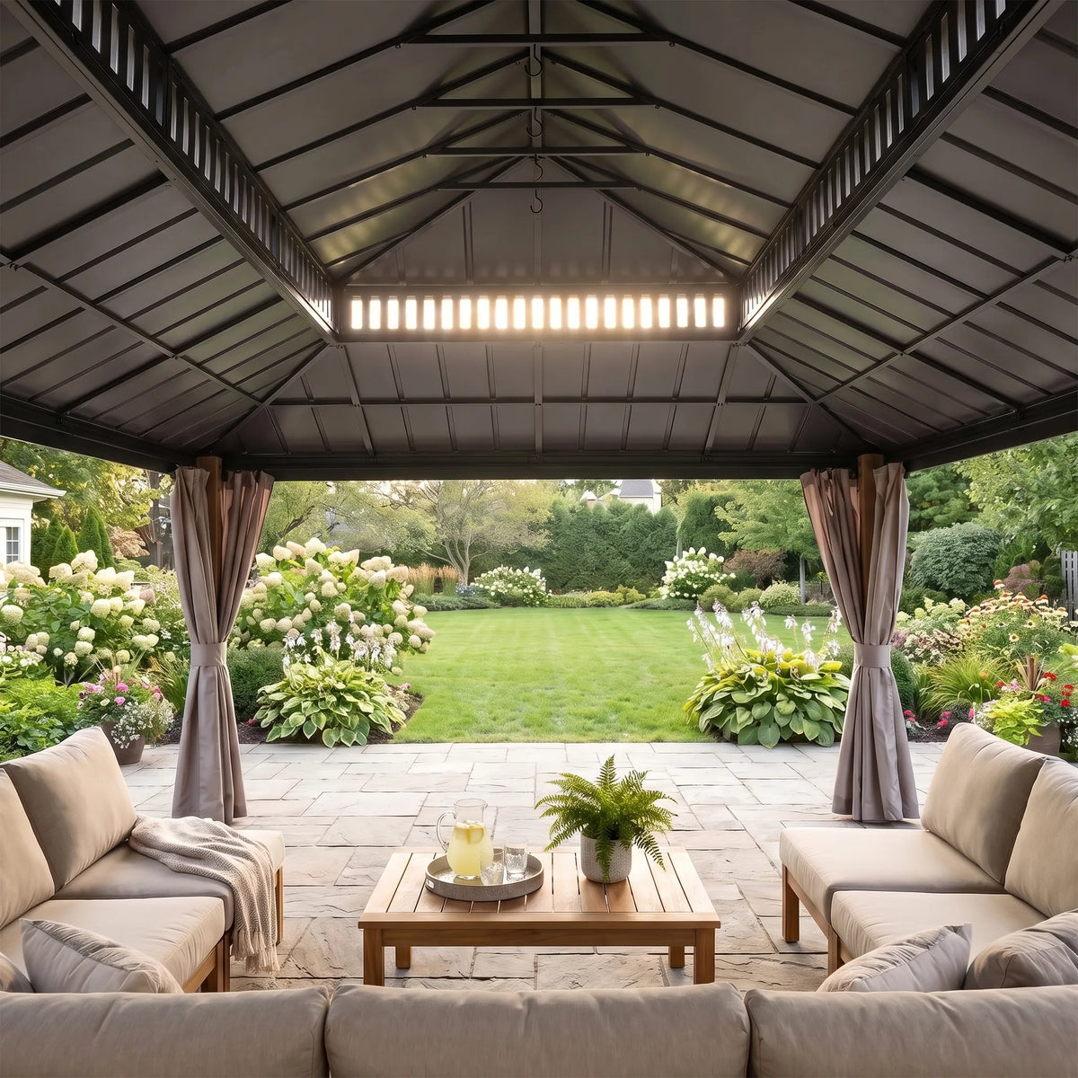 Kingston Aluminum Gazebo - Espresso Brown, 12x20