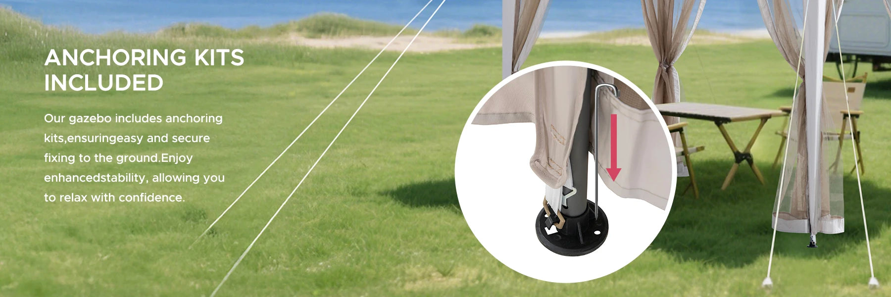 SUNJOY 10x10 Soft Top Gazebo with Mosquito Netting - Gray & Khaki